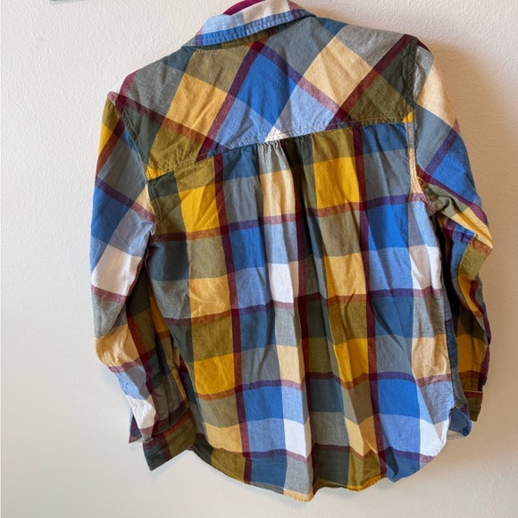 Time and Tru Multicolor Plaid Shirt - Blue, Yellow, Burgundy - Picture 4 of 5